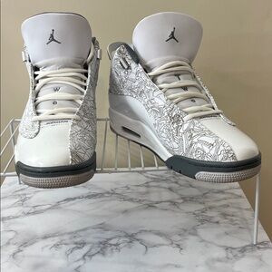 Jordan White and Gray Patterned Sneakers
